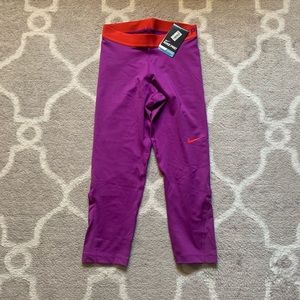 Purple Cropped Nike Pro Leggings!